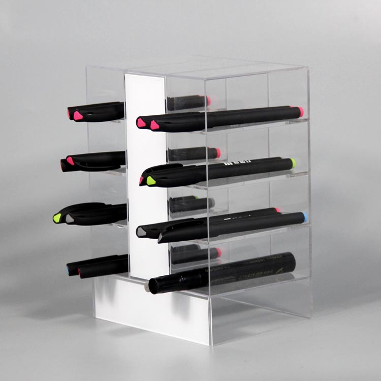 安徽厂家制作亚克力笔架有机玻璃分隔多层架子压克力展示架订做