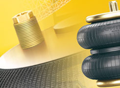  ContiTech空气弹簧气囊橡胶气囊是由橡胶与纤维加强层硫化而制成的产品，具有很高的抗压强度，弹