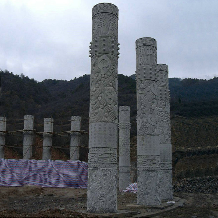 石雕龙柱，寺庙石柱，家族图腾柱，风景柱厂家直销包安装