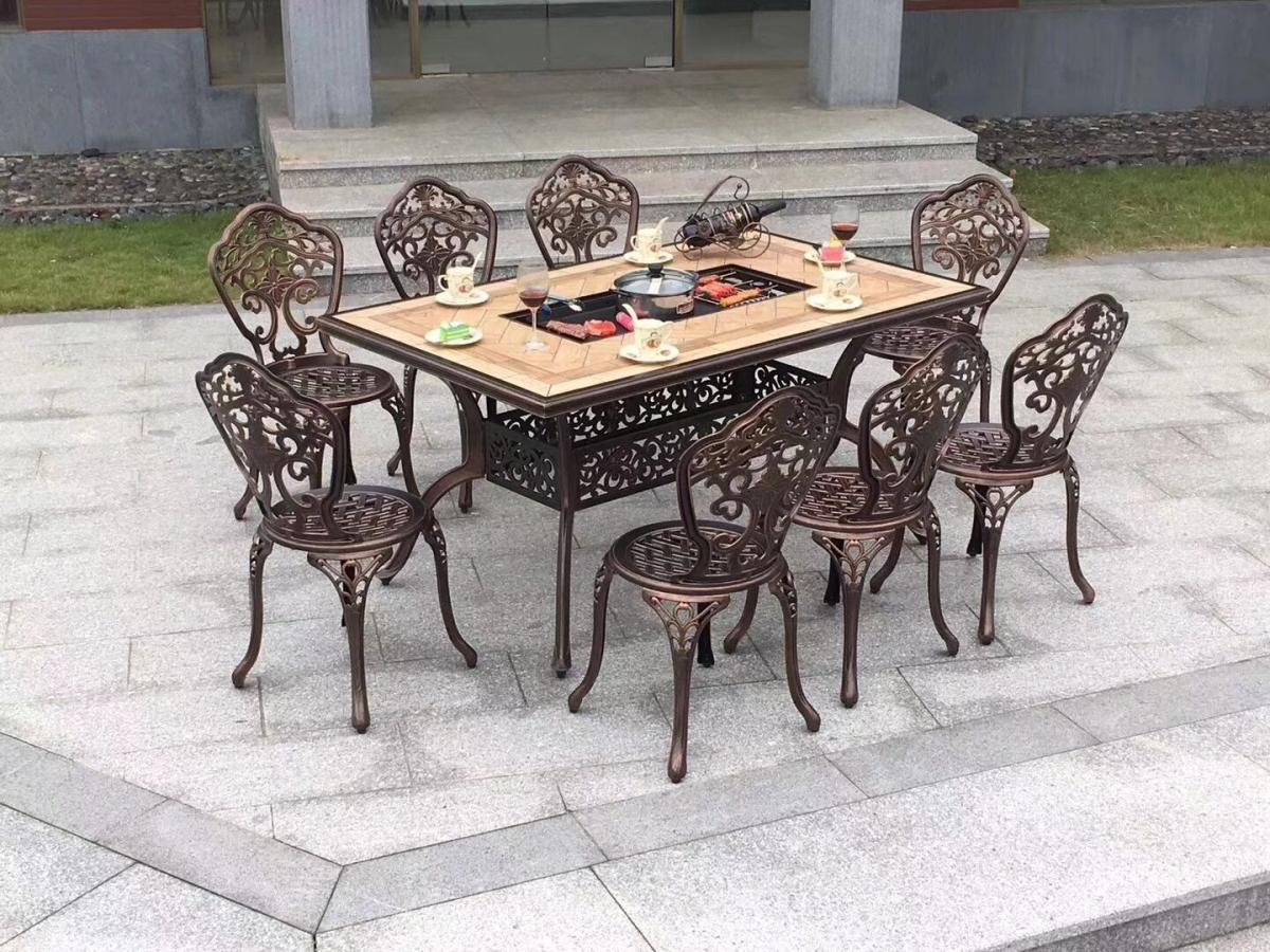 户外家具定制铸铝材质桌椅批发价格