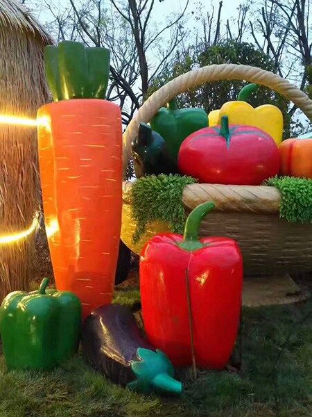 婚庆果场地摄影道具水果蔬菜玻璃钢胡萝卜雕塑