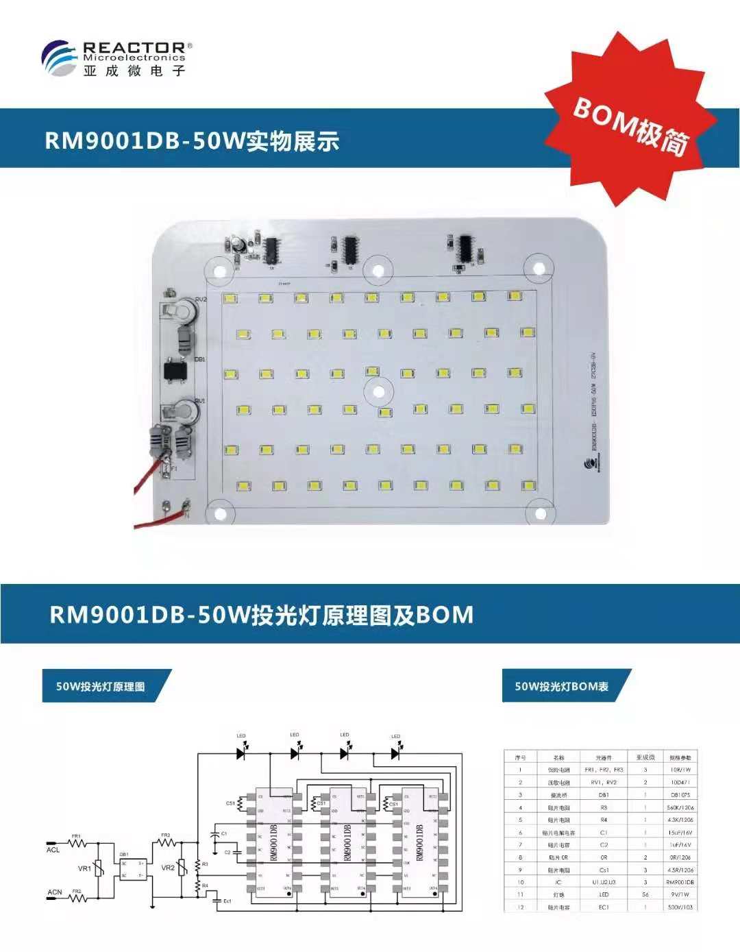投光灯方案建议使用 RM9001DB-ESOP16方案