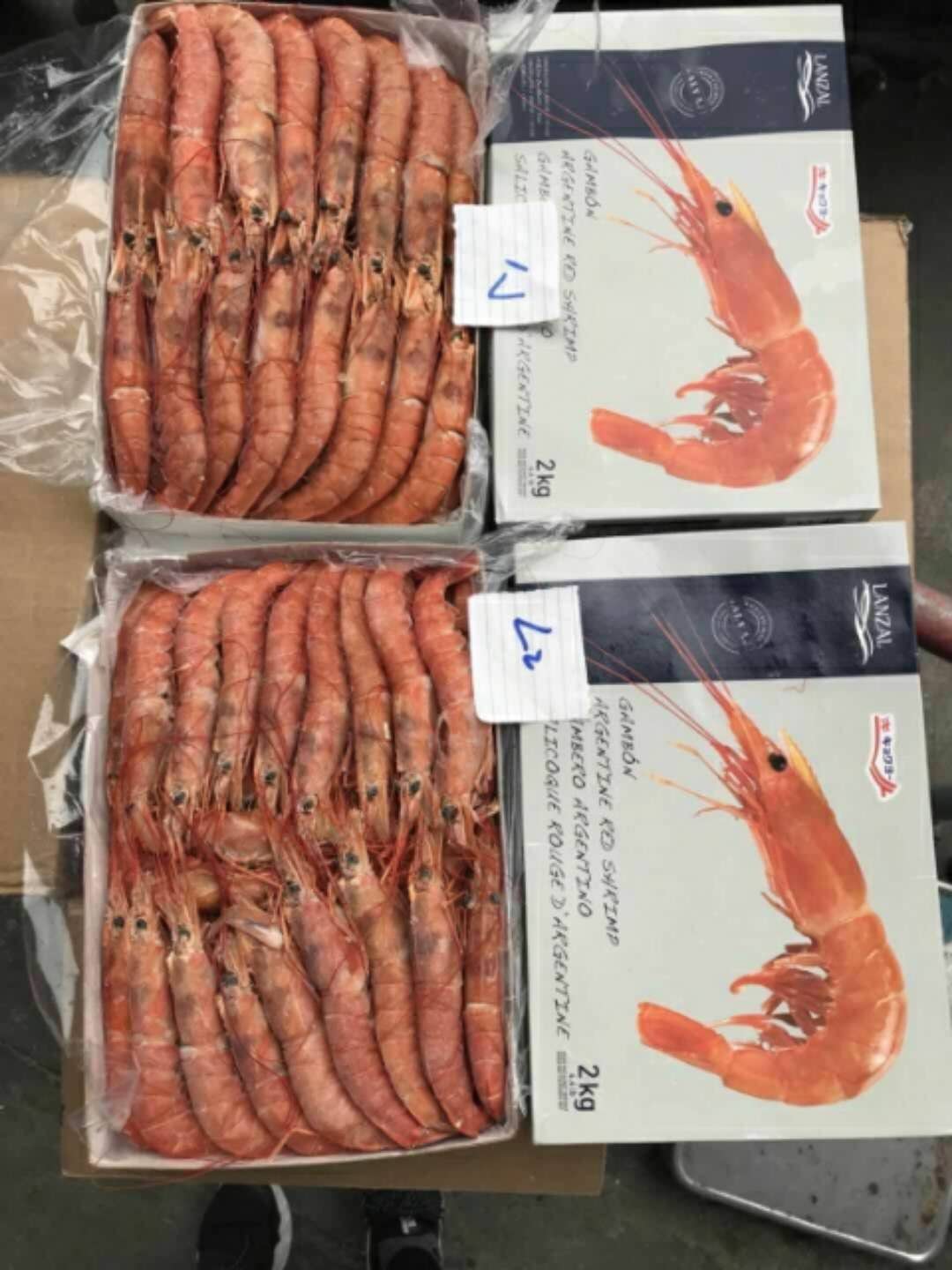 华厨联盟进口阿根廷红虾索林美诺L1L2蓝盒两只虾野生船冻红虾，华厨联盟进口海鲜