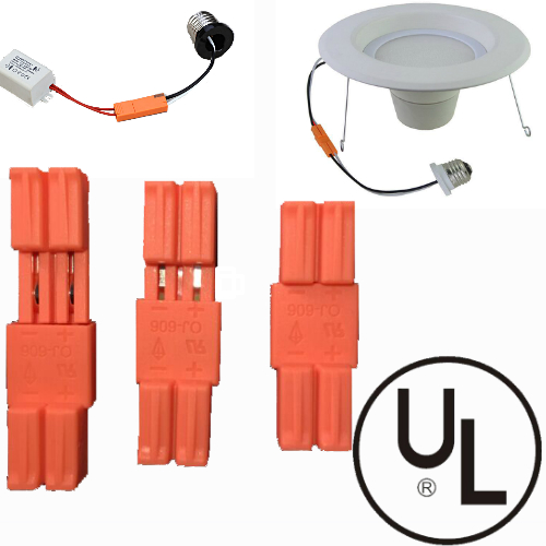 美规AC公母插LED筒灯连接器OJ-606对插器UL认证