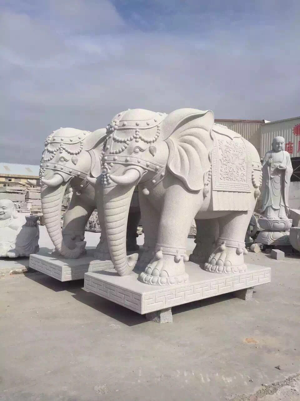 石象石雕大象花岗岩大象白麻大象汉白玉大象求是雕刻厂