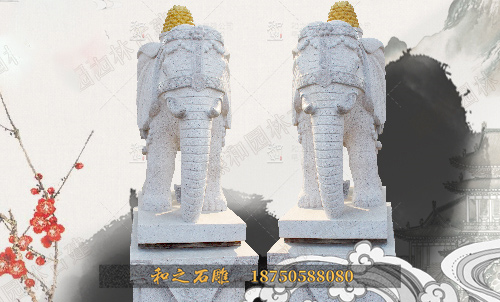 1.2米大理石石雕大象 吉祥如意 福建惠安石雕厂家直销 可定制