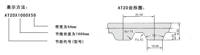 DAYCO橡胶同步带和Carlisle卡莱橡胶同步带公制AT20和HTD20M系列规格及橡胶同步带跳
