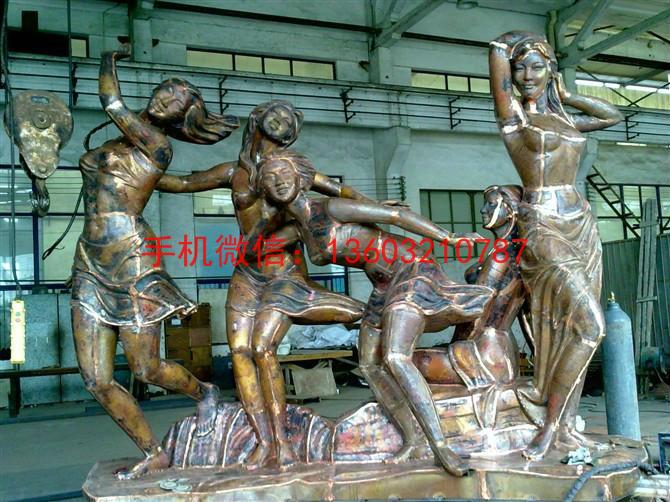 山东跳舞人物铜雕塑厂家制作 