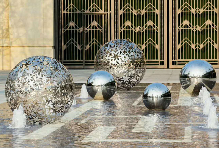 不锈钢景观球雕塑 景观镂空球雕塑 房地产景观小品雕塑