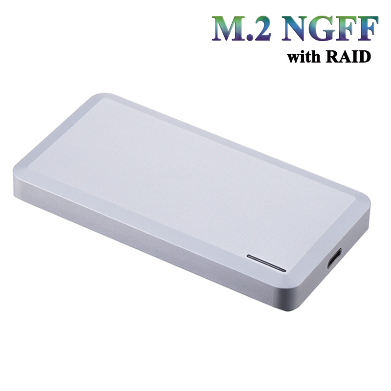 unestech M2 ngff转USB3.1 双卡外置移动硬盘盒 支持RAID阵列