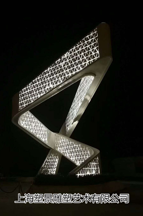 不锈钢大型灯光雕塑 广场景观雕塑灯