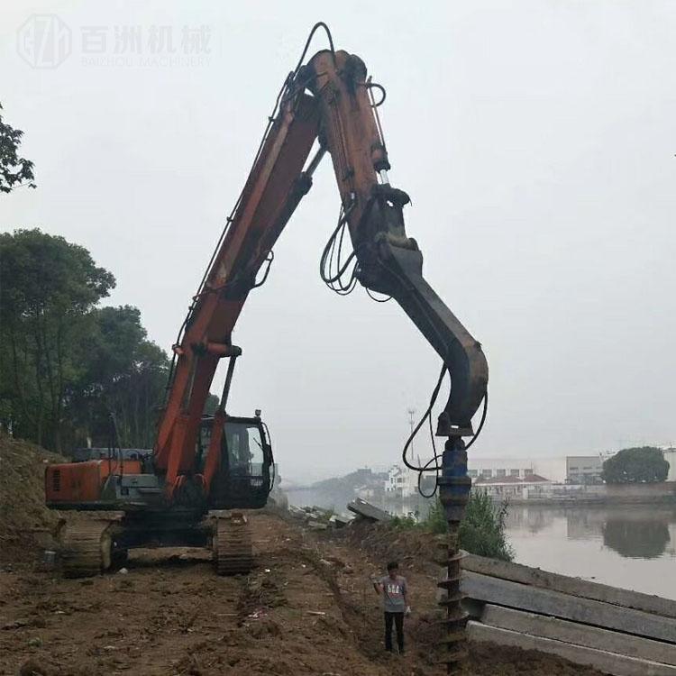 挖掘机液压螺旋钻机 螺旋地钻 排水系统钻孔