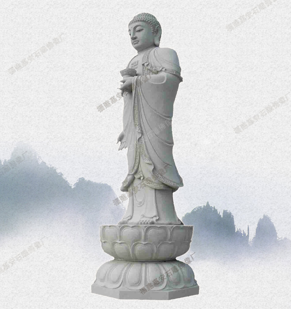 惠安佛像雕刻加工厂 大型室外供奉阿弥陀佛像石材雕塑