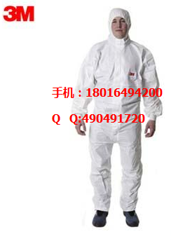 3M 4545白色带帽连体防护服—有效防护颗粒物( 第五类防护) 及液体有限喷溅（第六类防护）