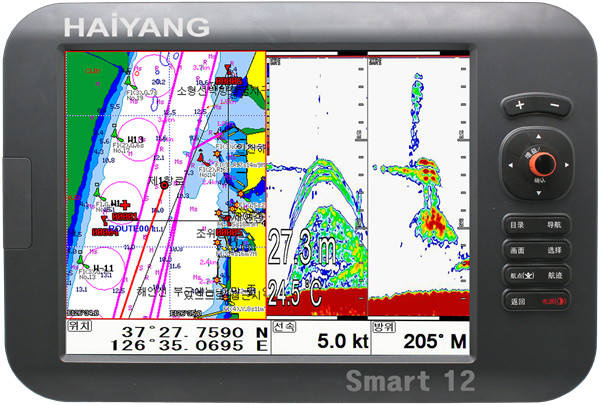 韩国海洋HD-1200CF三合一导航仪渔探仪 海图机