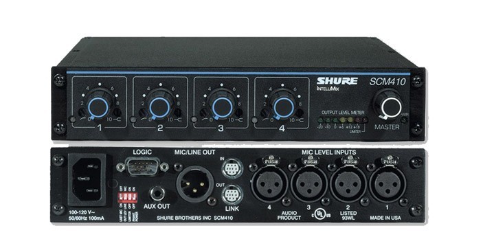 SHURE舒尔 SCM410E/SCM810E四通道自动话筒混音器 八通道混合器