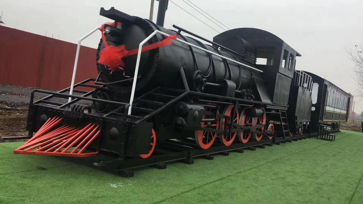 铁艺金属仿真蒸汽复古火车模型出租出售