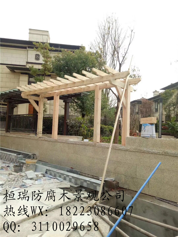 重庆防腐木花架葡萄架制作安装