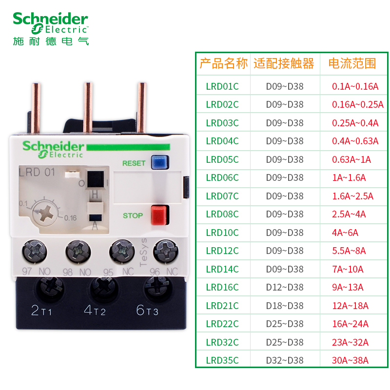 施耐德LRD3359C热过载继电器