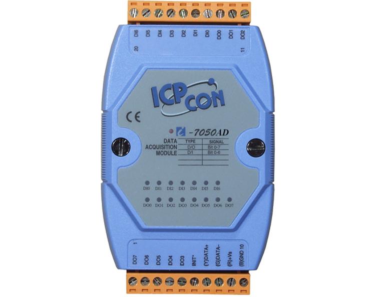 I-7050AD泓格7路非隔离数字量输入/8路非隔离OC门输出模块