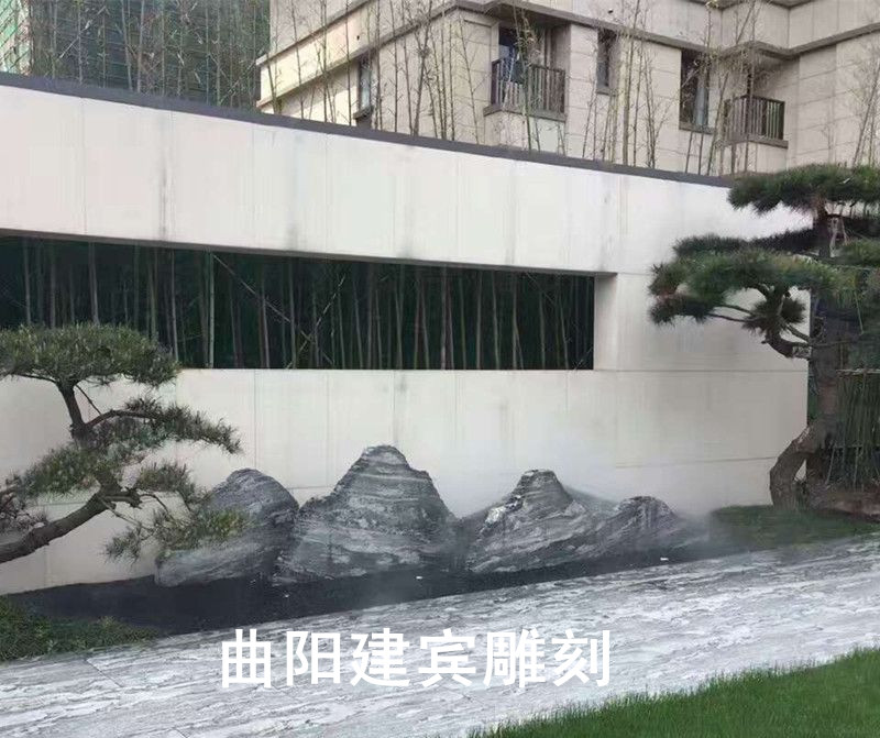 日式枯山水造景石头雪浪石切片假山石泰山石切片组合定制