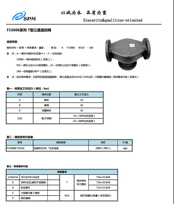 乔邑SPM温控阀-F15006T型三通温控阀