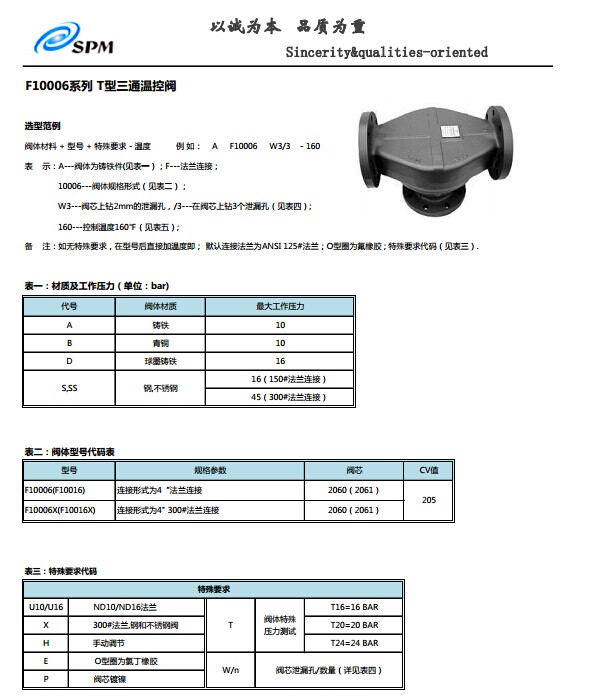 乔邑F10006T型三通温控阀