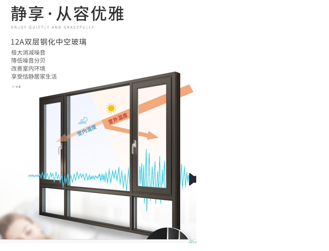 豪华别墅断桥铝门窗 节能防风平开窗定制 帝德门窗