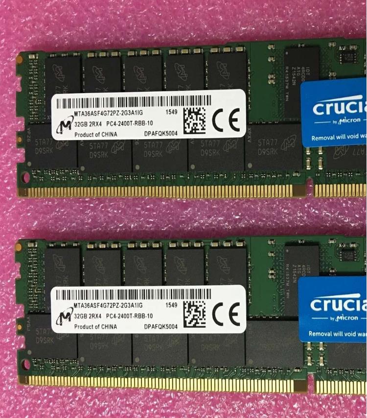 全新原厂镁光内存 服务器 DDR4 REG 32G 2400T LRA0 2RX4三年质保