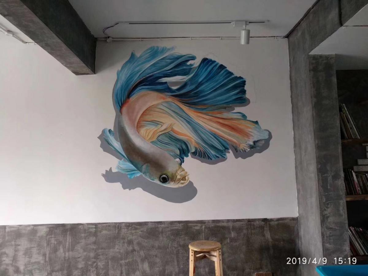 上海墙绘彩绘餐厅墙绘上门手绘3D地画涂鸦画画