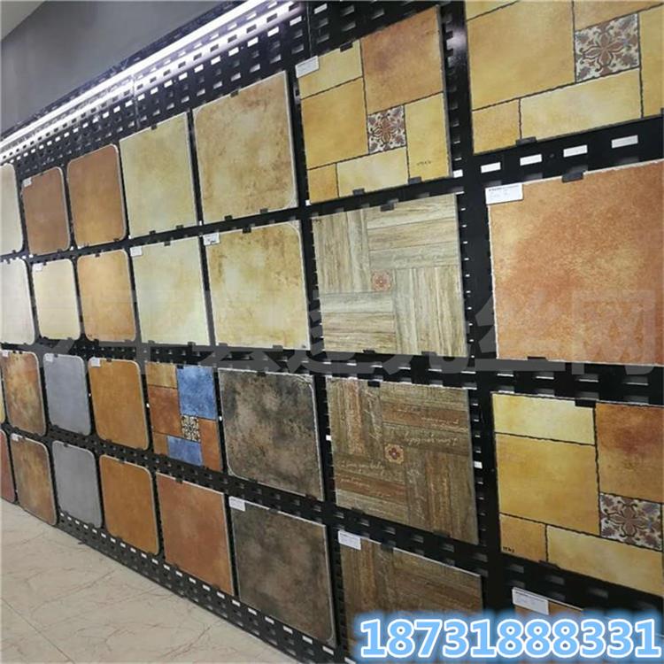 金属网孔板厂家 800瓷砖展厅展示架 批发地砖展架长方孔板