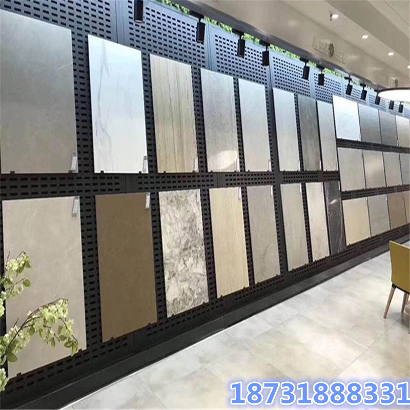 展板展示架厂家 黑色瓷砖挂钩展架地板砖洞洞板长方孔冲孔板