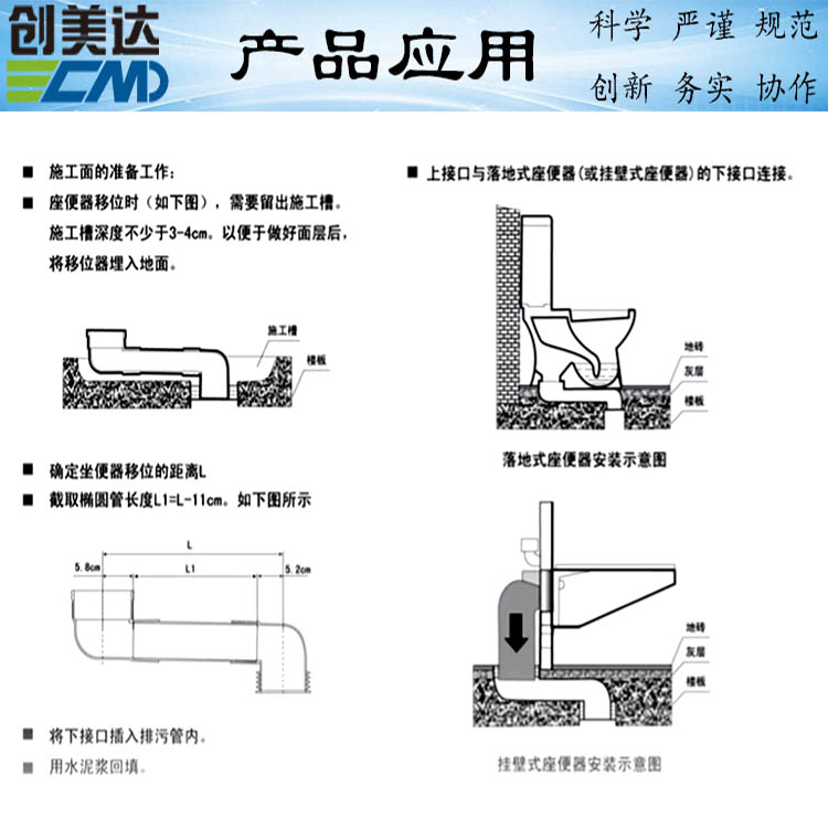 河源坐便器转换接头加厚壁管更耐用珠海冲水马桶PVC扁形排污管