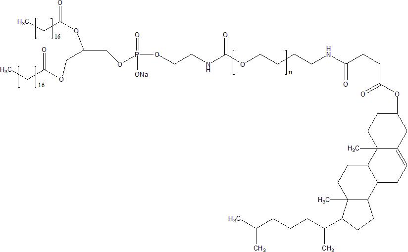 基团修饰，DSPE-PEG-CHEMS  磷脂-聚乙二醇-琥珀酸胆固醇酯
