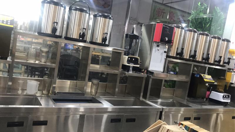 惠阳奶茶店设备全套奶茶操作台冰箱不锈钢冷藏工作台冰柜水吧台商用