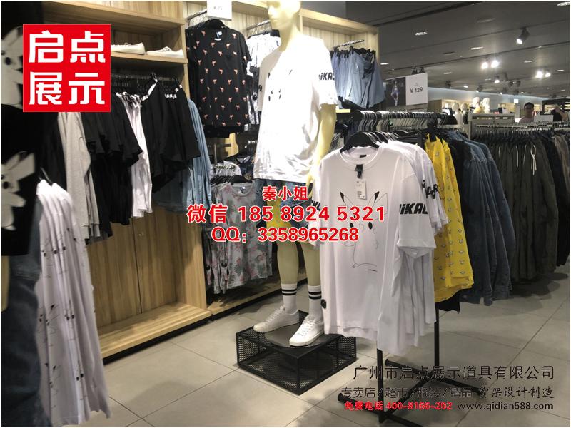 泰安的服装专卖店柜台收银台服装道具ALT男装陈列架