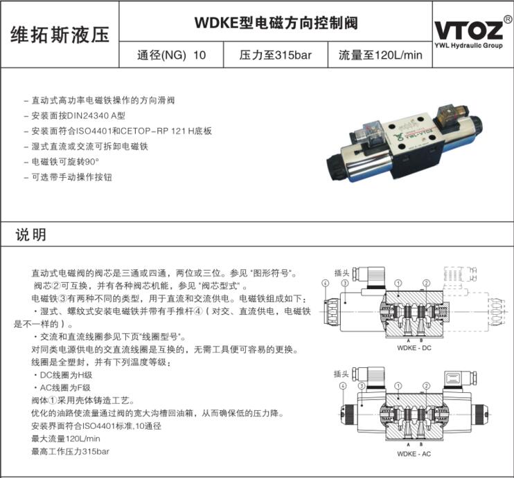 VTOZ电磁阀WGIU-10/11/50维拓斯控制阀样本