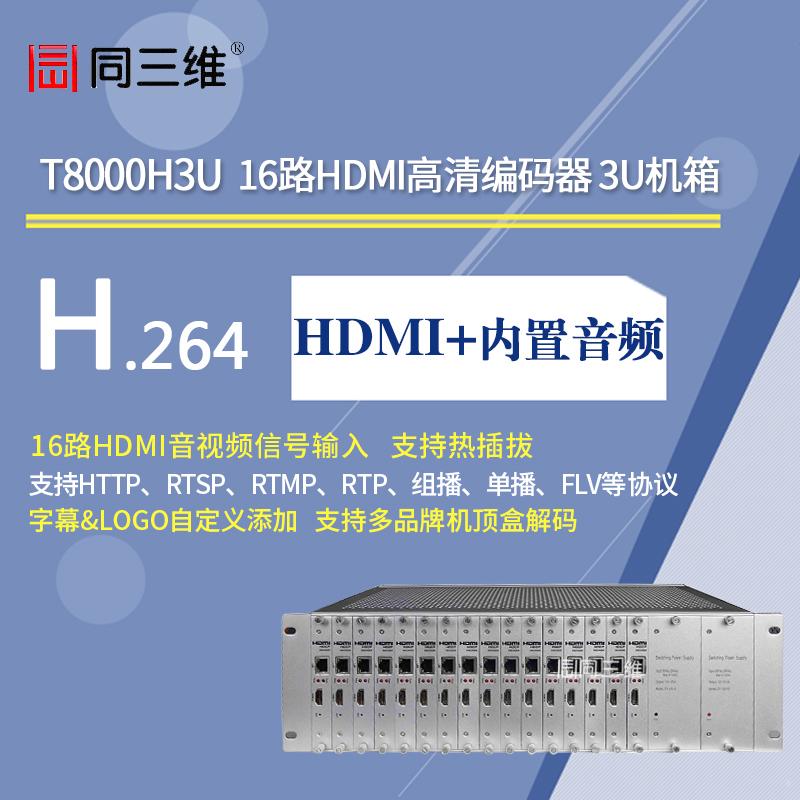 同三维T8000H3U高清16路HDMI编码器3U机箱