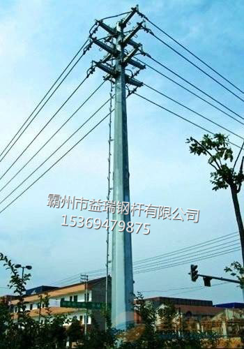 长沙市10kv18米转角钢管杆 双回路10kv耐张钢管杆