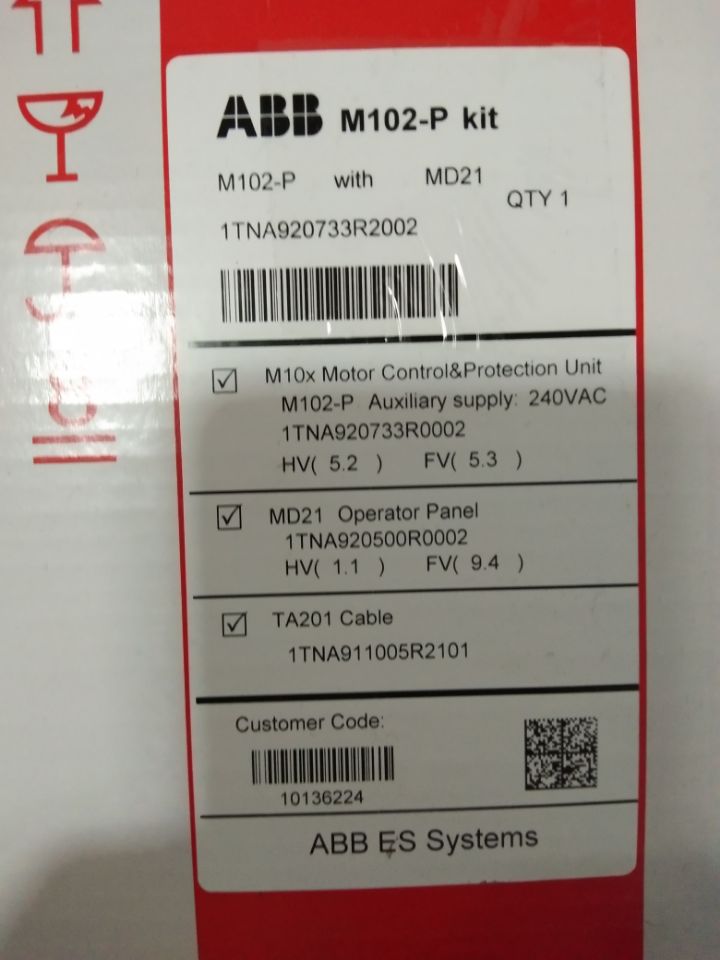 ABB 电动机保护M102-M with MD21 110VAC Motor Control Uni