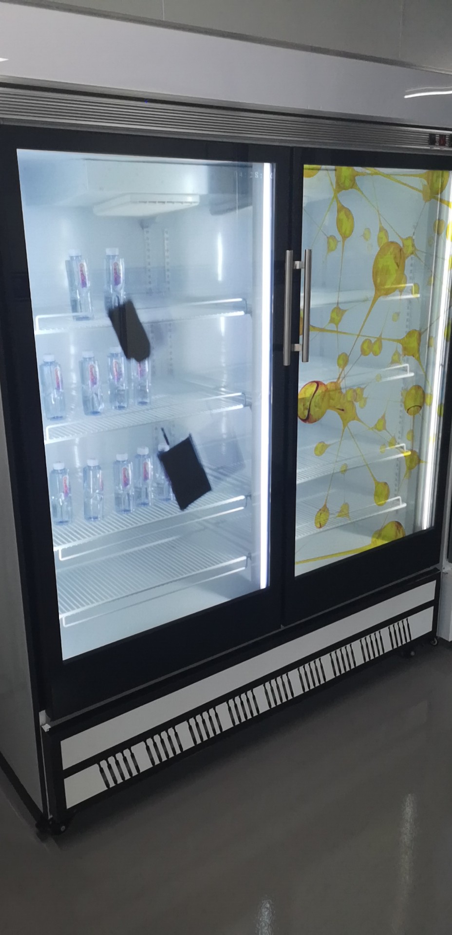 东莞市惠华电子厂家直销55寸1*2透明液晶显示双开冰箱门