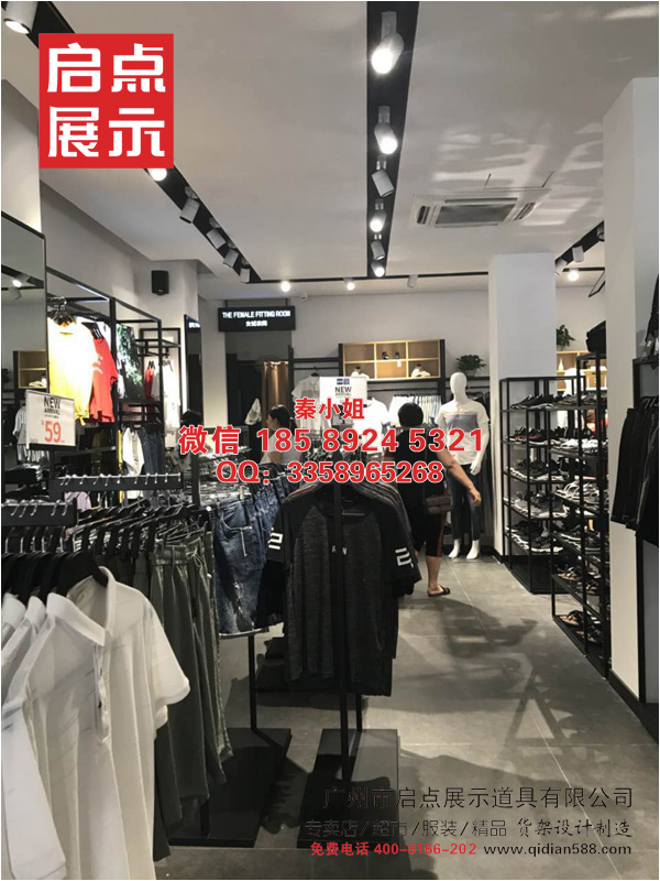 服装门店中岛落地促销海报架子 节日橱窗带灯货架展示道具