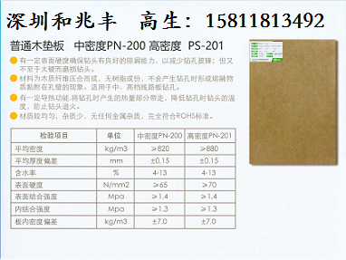 深圳和兆丰供应PCB钻孔中密度垫板