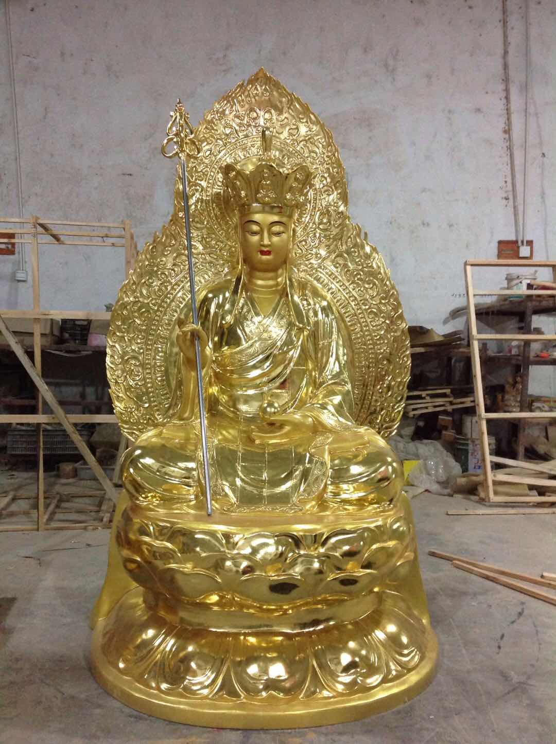站像地藏王菩萨铜佛像，坐像地藏王菩萨铜佛像