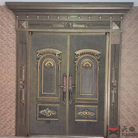 铜门铸铝铜门制作庭院铜大门安装自动感应铜门设计铜门密码锁厂家直销