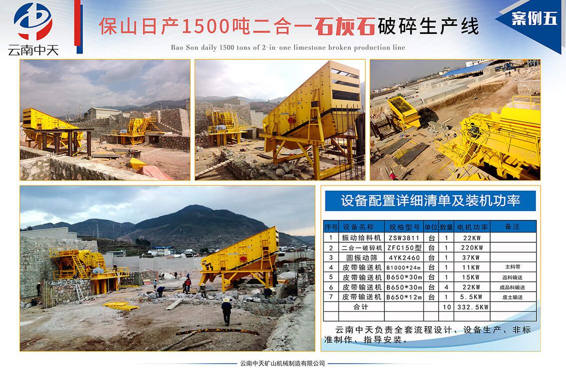 免费配置砂石料生产线方案 日产1500吨左右