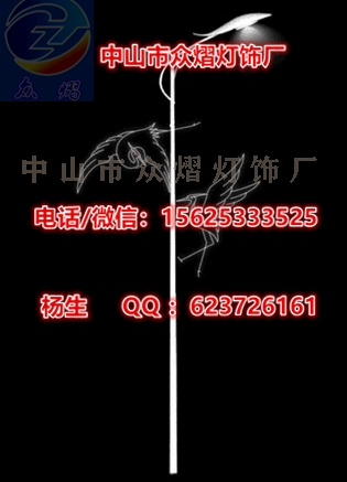 2020春节街道亮化 LED灯杆装饰灯 2*1M中国结造型灯