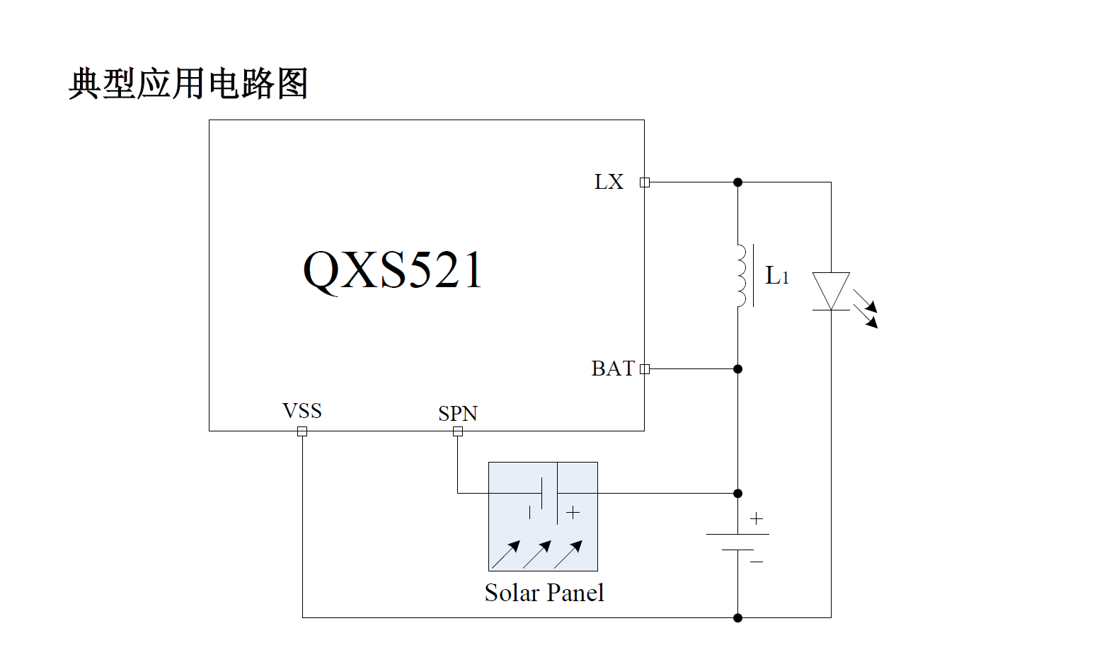 泉芯 QXS521 太阳能草坪灯升压型驱动IC