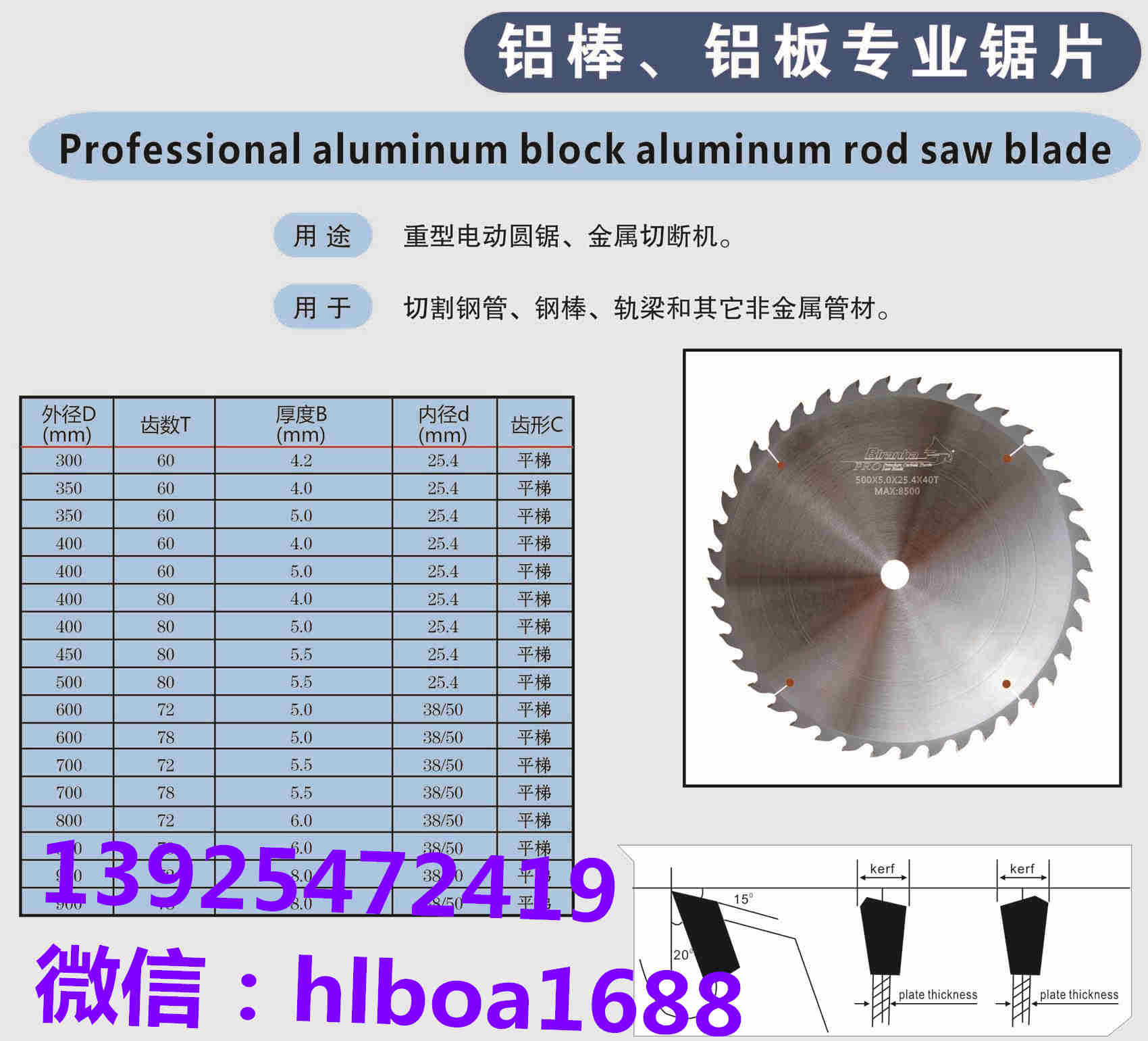 切铝板专用锯片