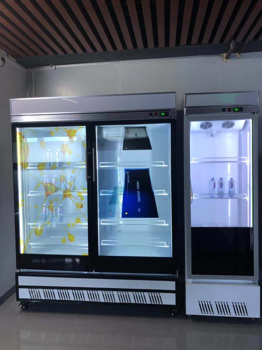 东莞惠华电子厂家直销49寸1*2透明液晶显示双开冰箱门
